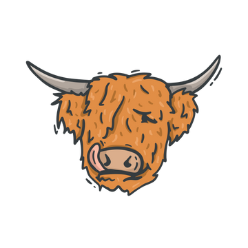 Hector the Highland Coo Illustration