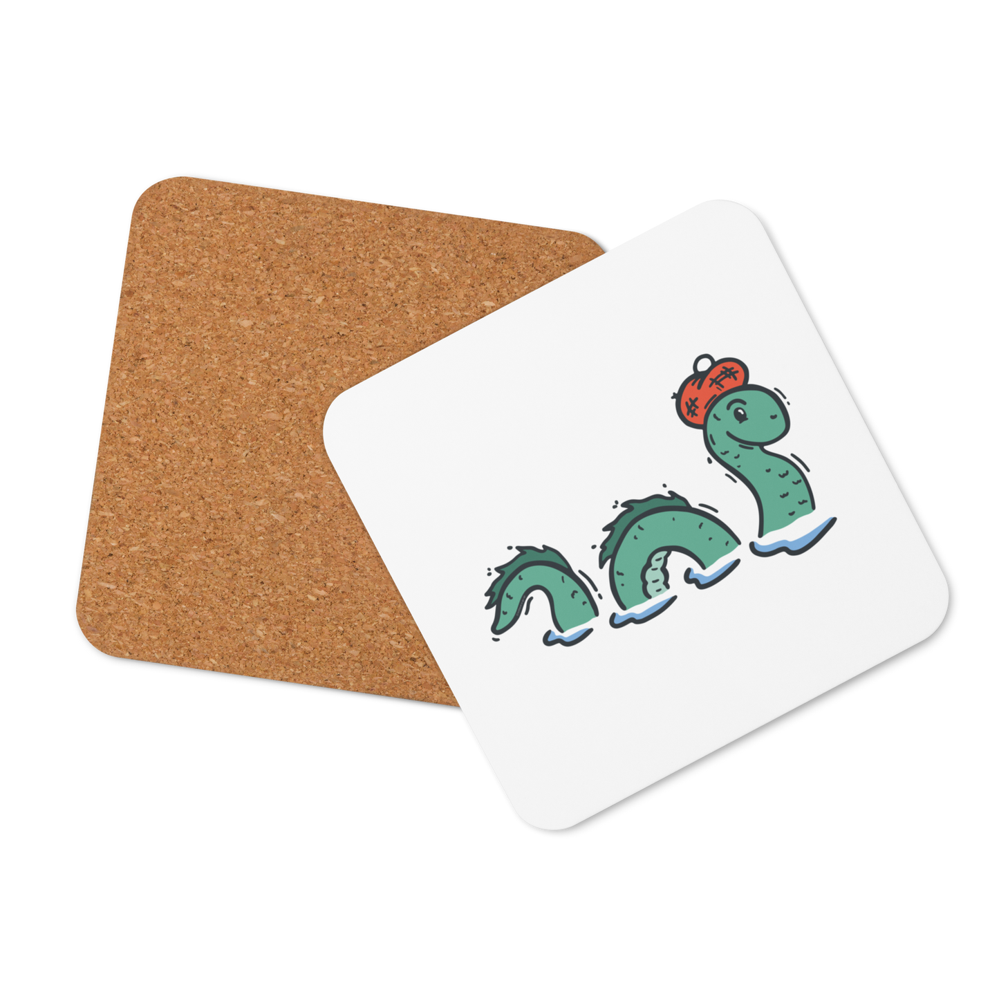 Cork-back coaster | Nessie the Loch Ness Monster