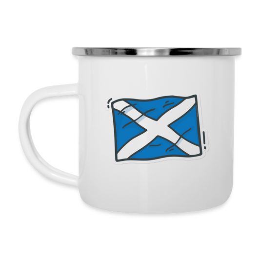 Enamel Mug | Scottish Saltire - white