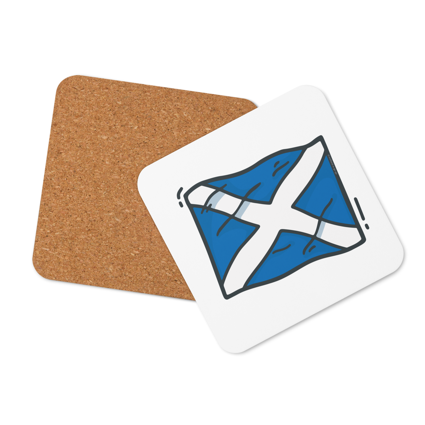 Cork-back coaster | Scottish Saltire