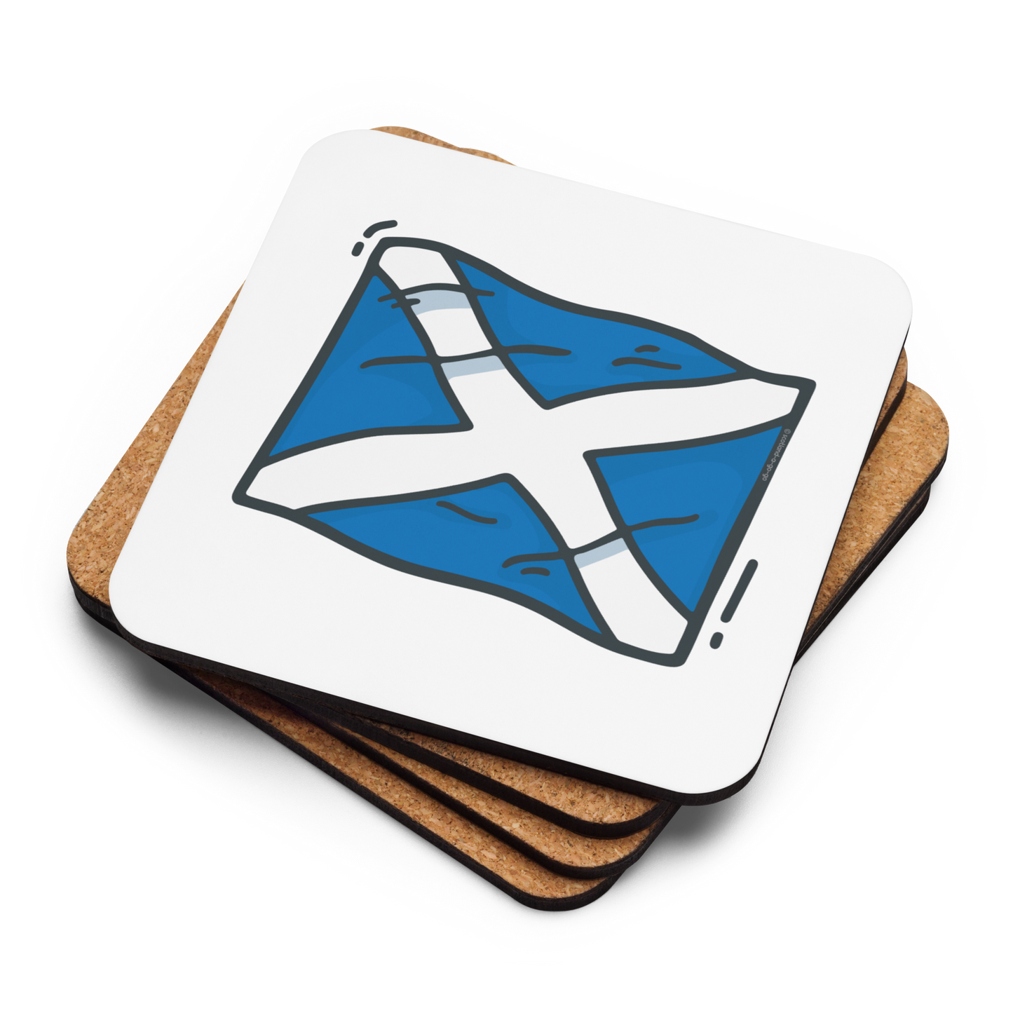 Cork-back coaster | Scottish Saltire