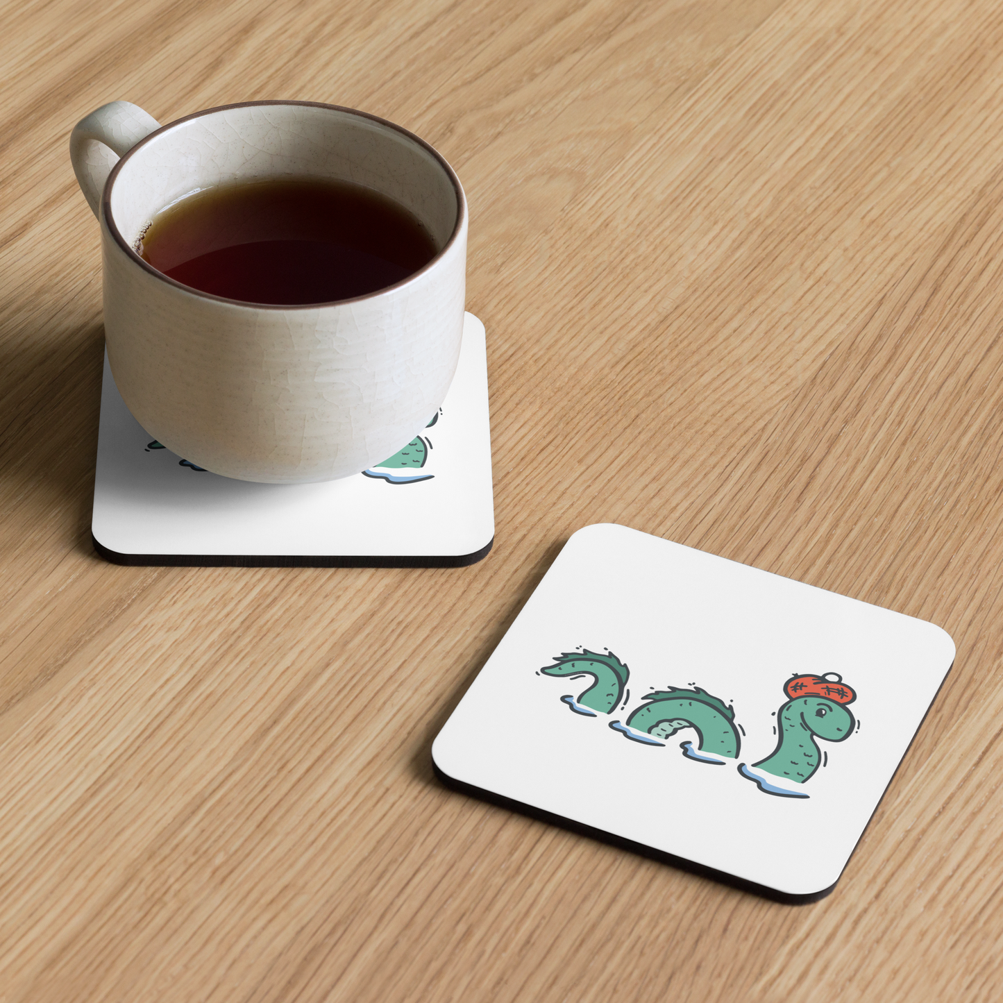 Cork-back coaster | Nessie the Loch Ness Monster