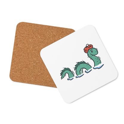 Cork-back coaster | Nessie the Loch Ness Monster