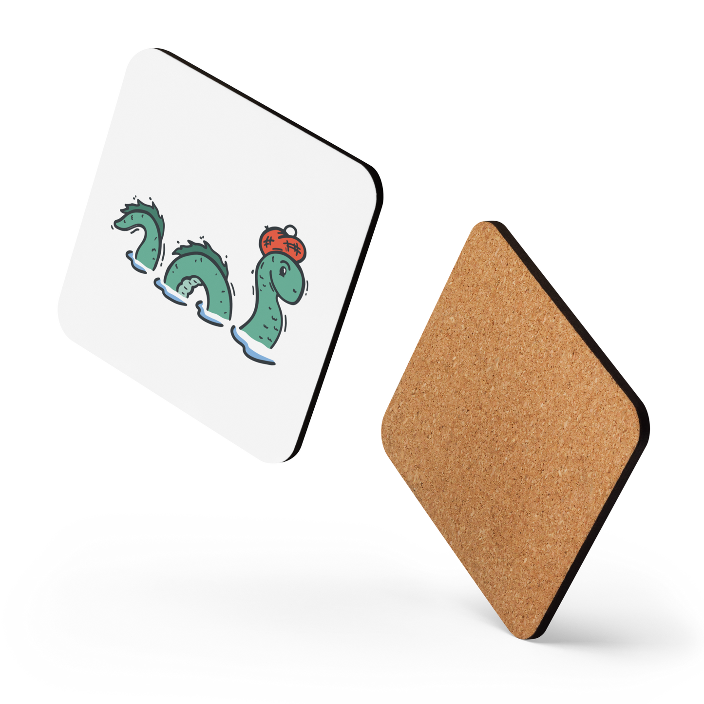 Cork-back coaster | Nessie the Loch Ness Monster