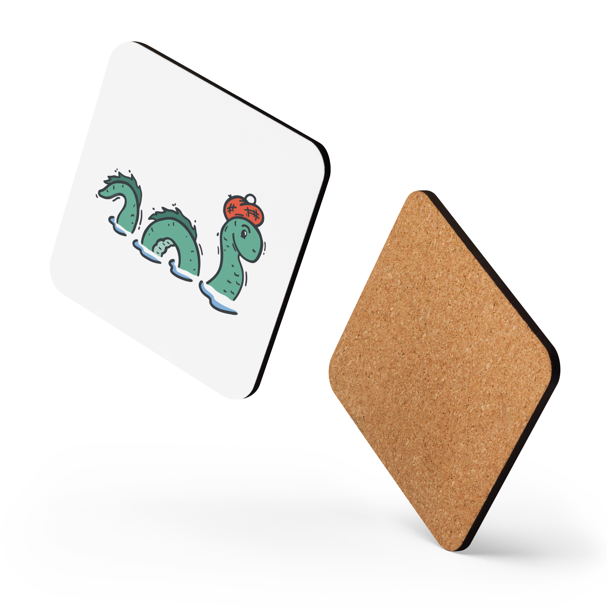 Cork-back coaster | Nessie the Loch Ness Monster