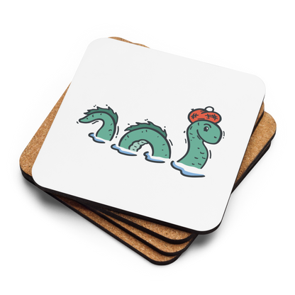 Cork-back coaster | Nessie the Loch Ness Monster