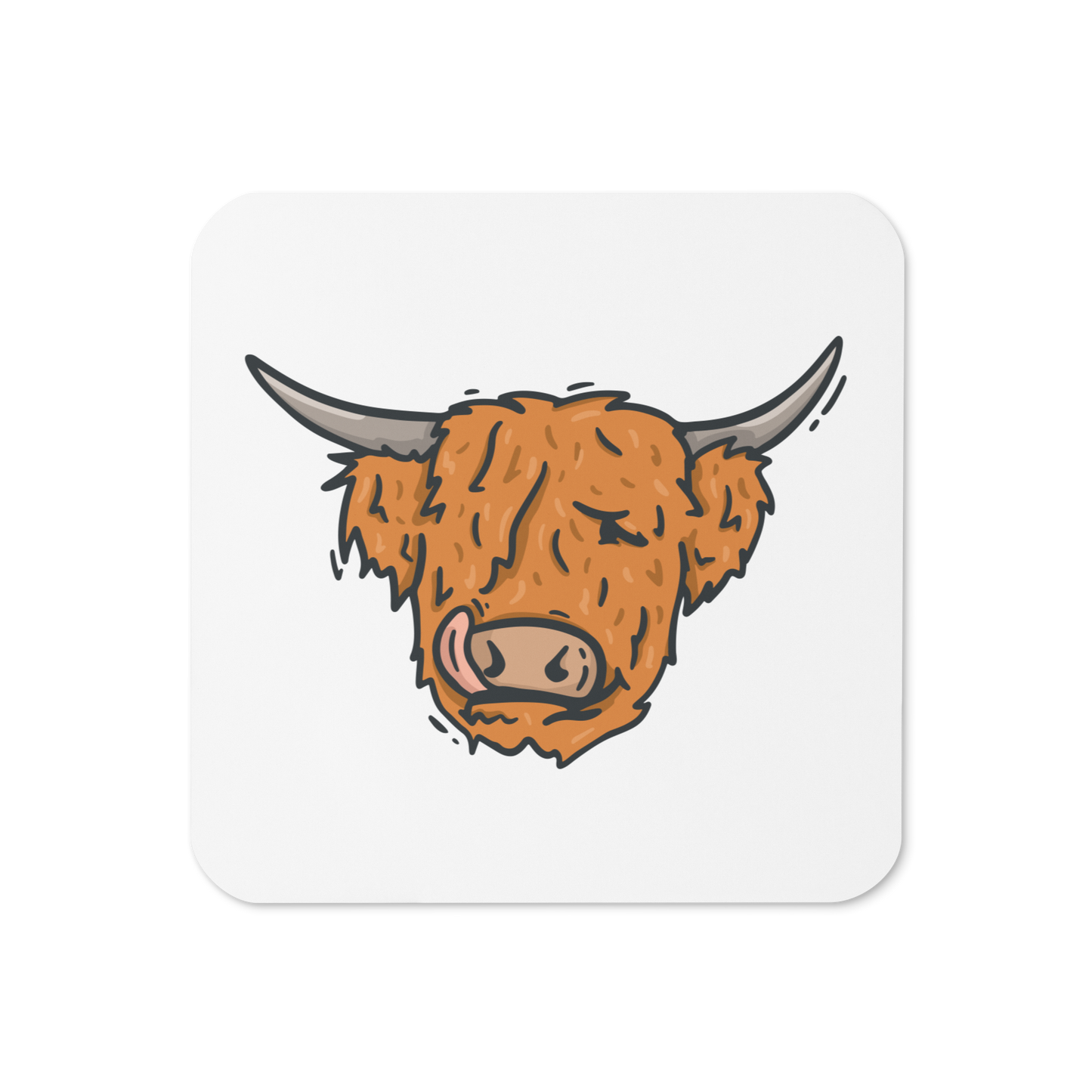 Cork-back coaster | Hector the Highland Coo