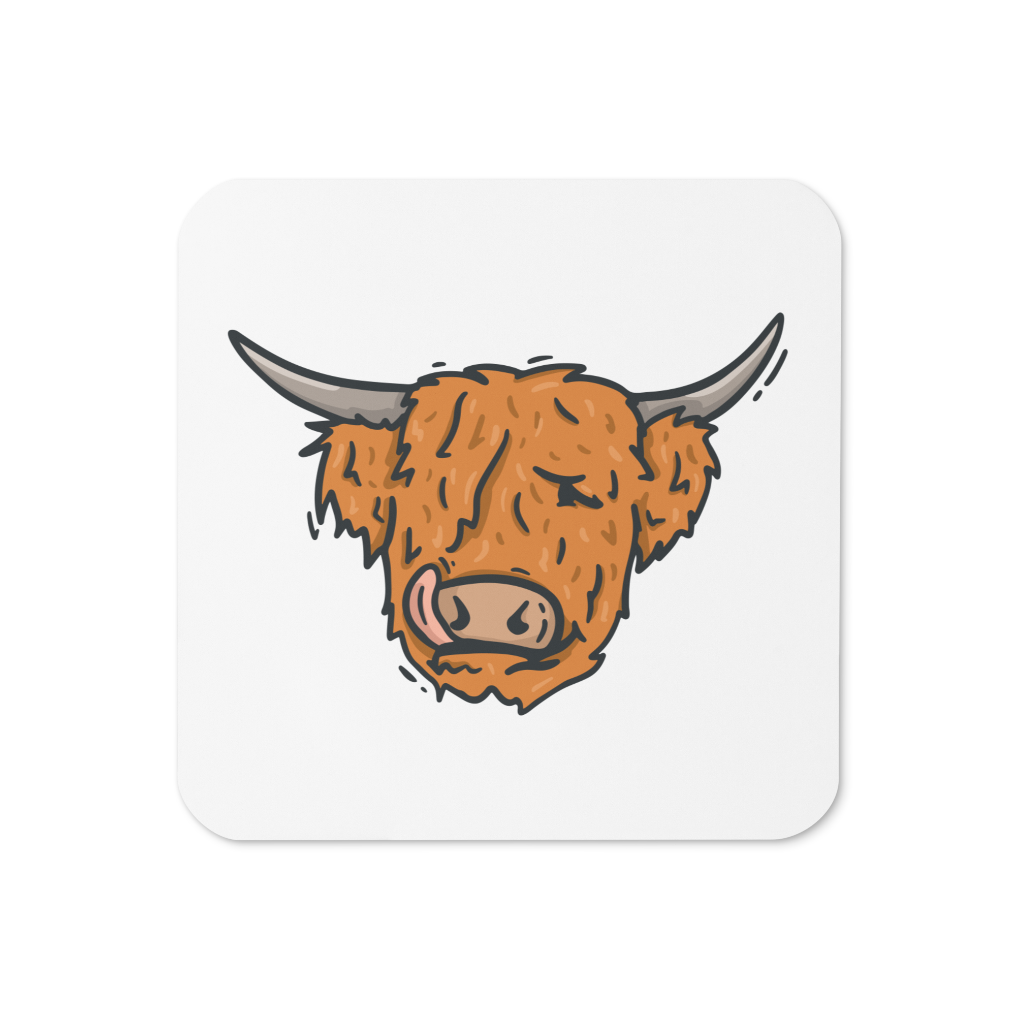 Cork-back coaster | Hector the Highland Coo