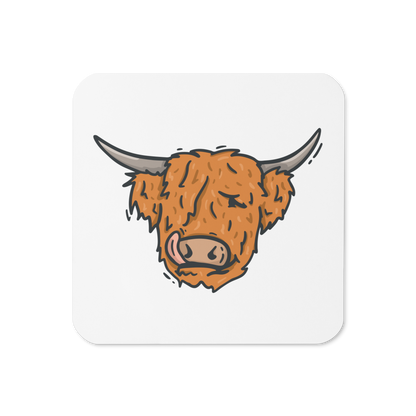 Cork-back coaster | Hector the Highland Coo