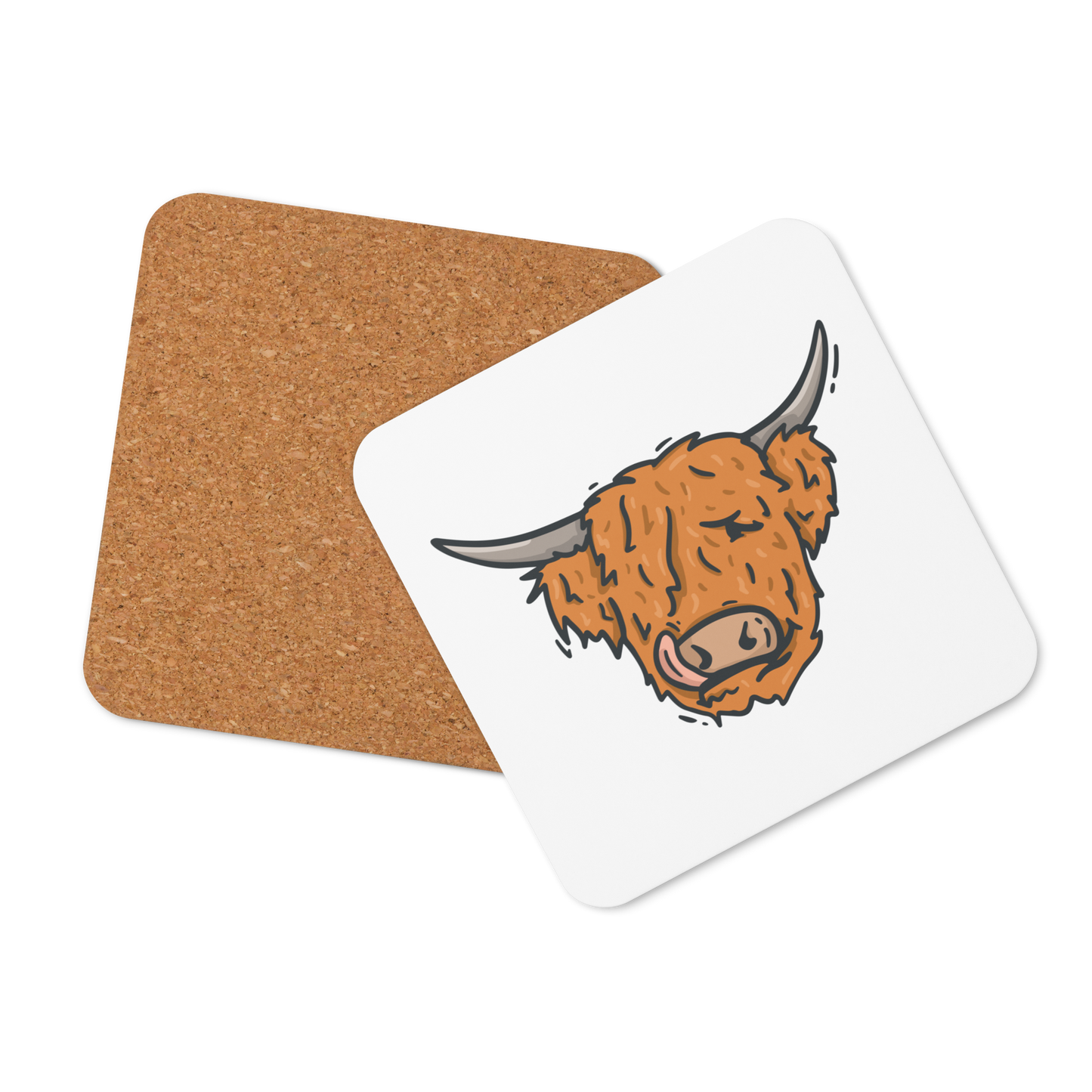 Cork-back coaster | Hector the Highland Coo