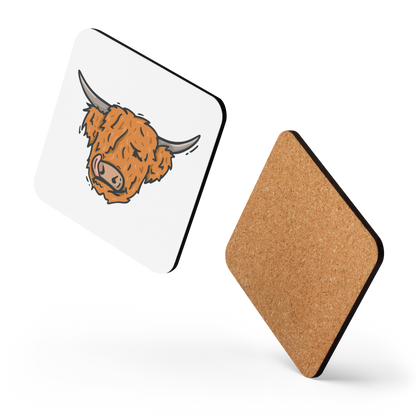 Cork-back coaster | Hector the Highland Coo