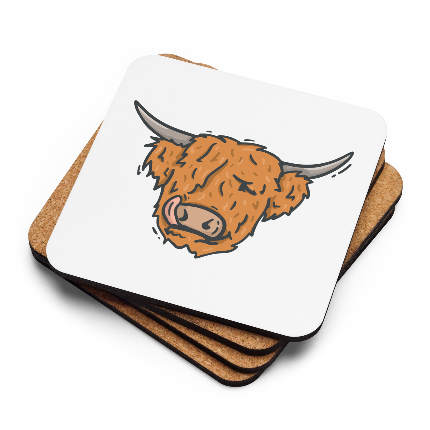 Cork-back coaster | Hector the Highland Coo