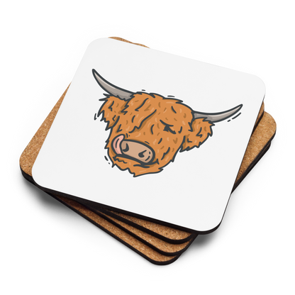 Cork-back coaster | Hector the Highland Coo