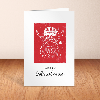 Highland Coo Christmas Card