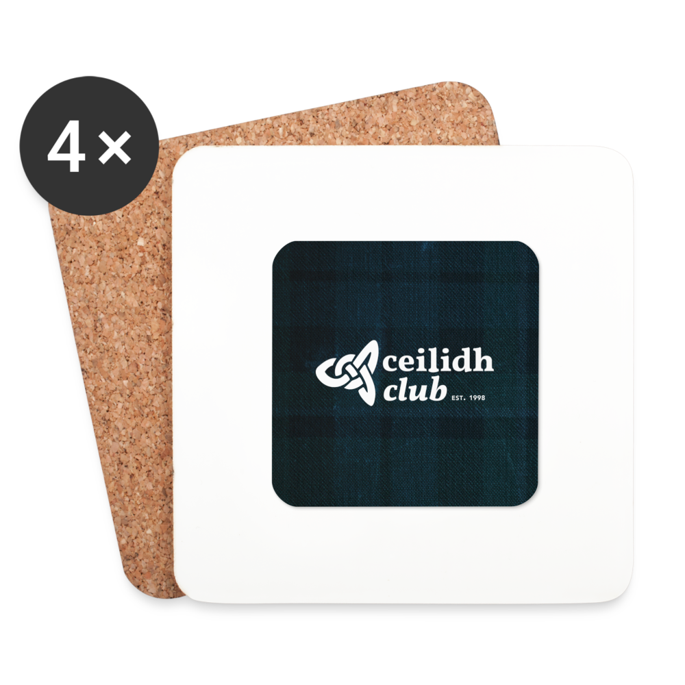 Cork-back coaster | Ceilidh Club - white